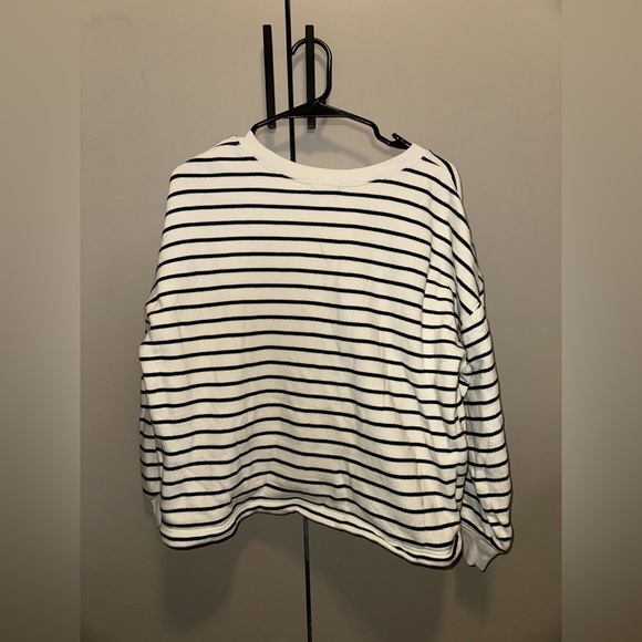 Rails Joan Sailor Stripe Navy Cotton Sweatshirt Size Medium - Picture 8 of 10